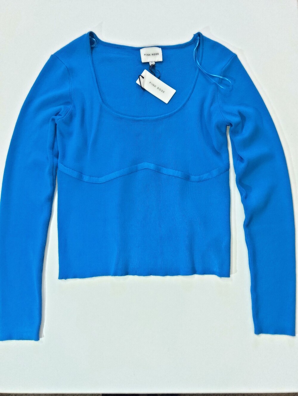 NWT Pink‎ Rose Cropped Sweater Womens XL Taurus Teal Y2K Academia